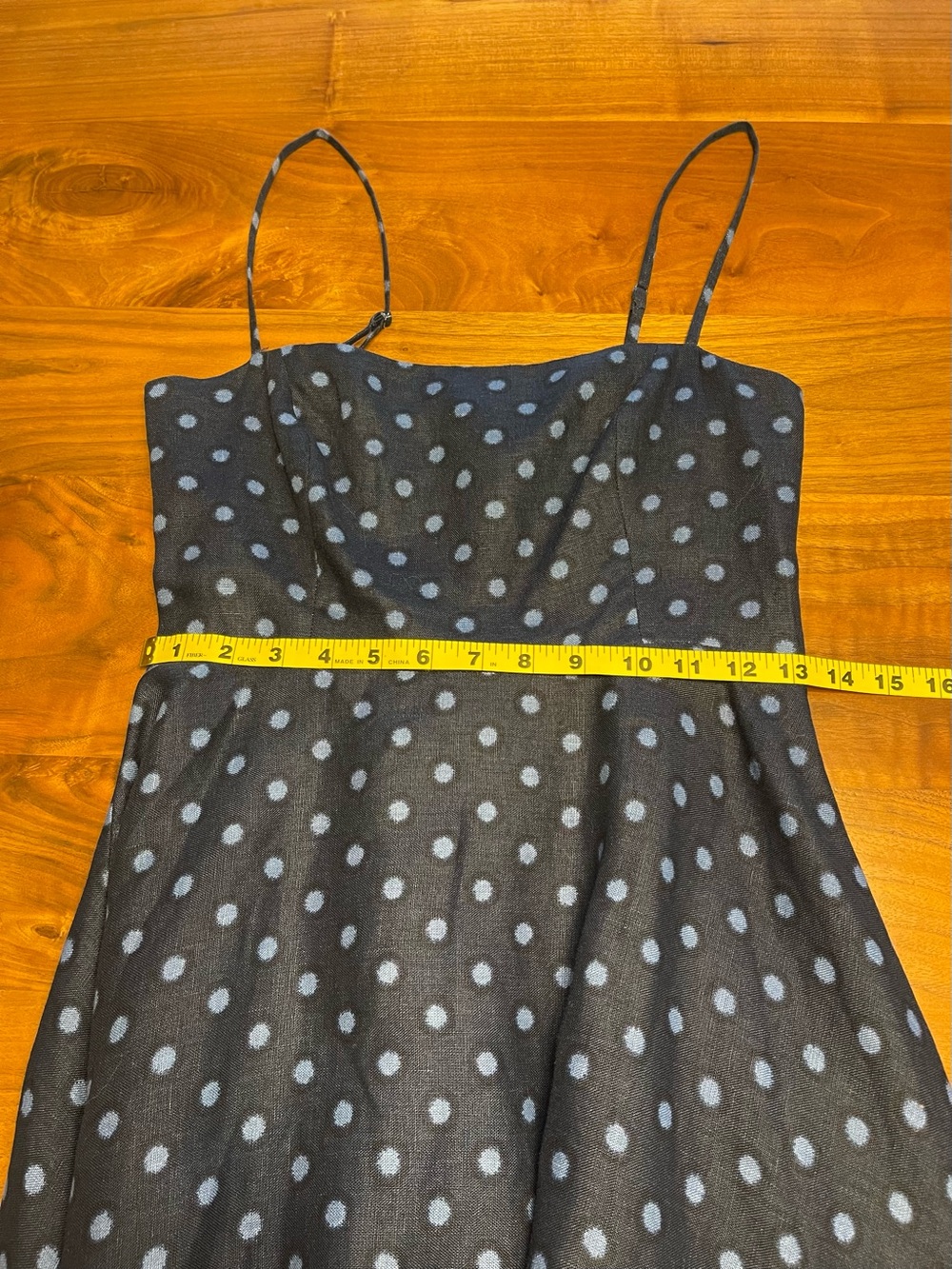 Reformation Monette Linen Dress Navy Polka Dot - Picture 10 of 14